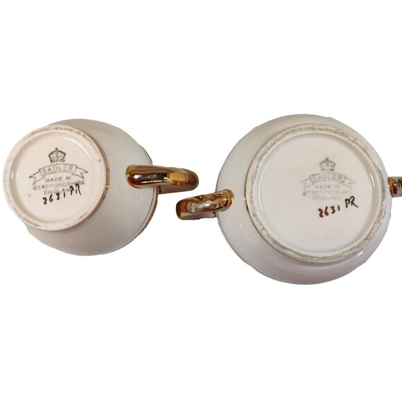 Vintage Sadler Sugar Bowl and Creamer Pitcher Made in Staffordshire, England Tea - Picture 10 of 12